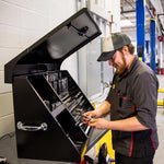 Montezuma 36" x 17" Steel Triangle Tool Box In Black-XL450B-Garage Giant 