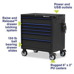 Montezuma 36" x 24" 6-Drawer Steel Tool Cabinet-BKM362406TC-Garage Giant 