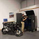 Montezuma 46" x 24" 17-Drawer Steel Tool Chest And Cabinet Combo-BKM4624COMBO-Garage Giant 