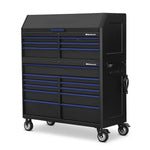 Montezuma 56" x 24" 17-Drawer Steel Tool Chest And Cabinet Combo-BKM5624COMBO-Garage Giant 