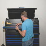 Montezuma 56" x 24" 17-Drawer Steel Tool Chest And Cabinet Combo-BKM5624COMBO-Garage Giant 