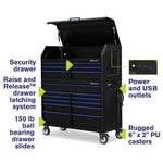 Montezuma 56" x 24" 17-Drawer Steel Tool Chest And Cabinet Combo-BKM5624COMBO-Garage Giant 