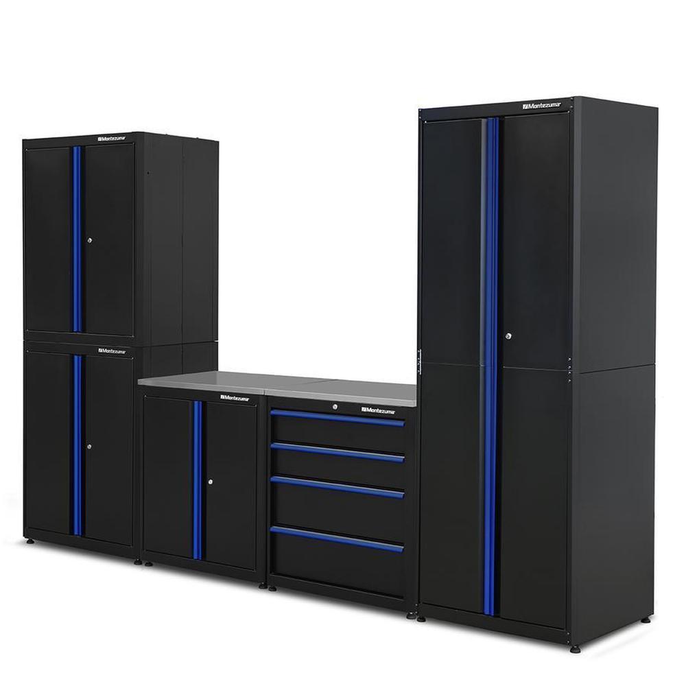 Montezuma Premium 5-Piece Garage Cabinet Combo – Set 1-BKMZPCGEFH-Garage Giant