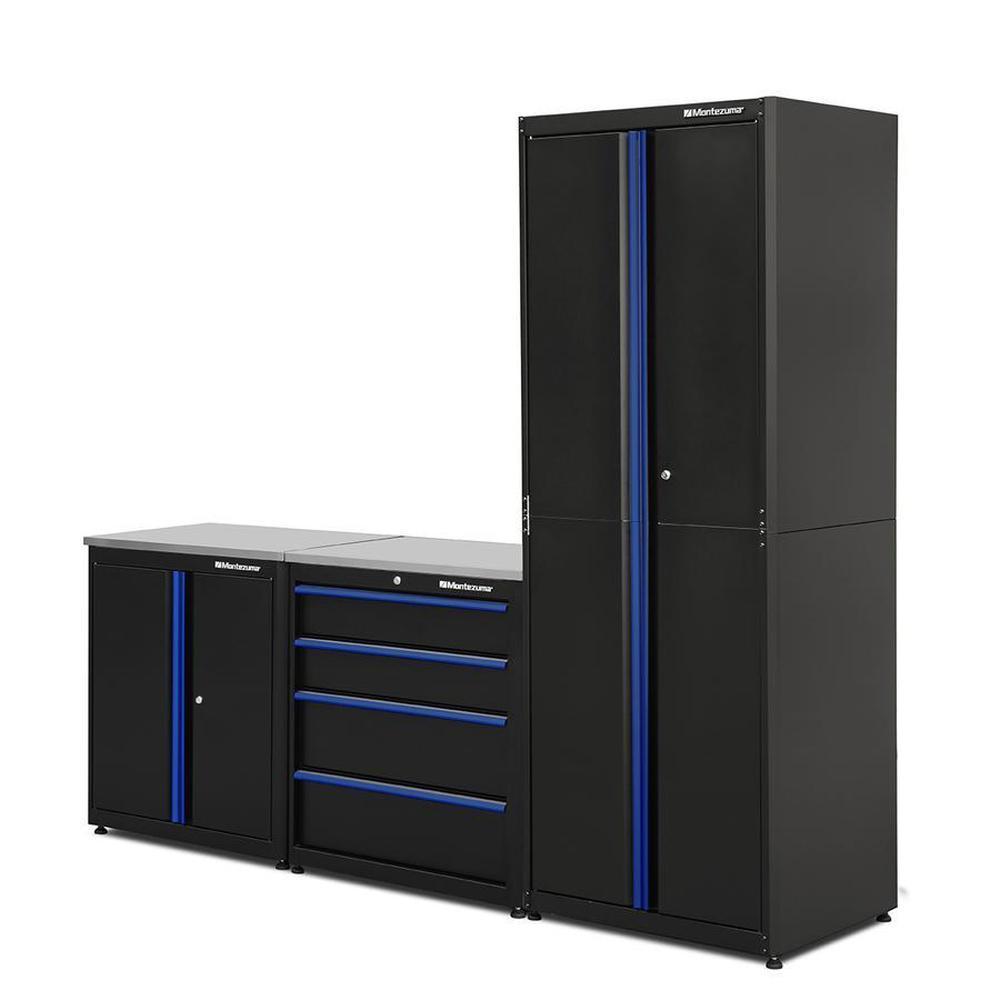 Montezuma Standard 3-Piece Garage Cabinet Combo – Set 1-BKMZSCEFH-Garage Giant