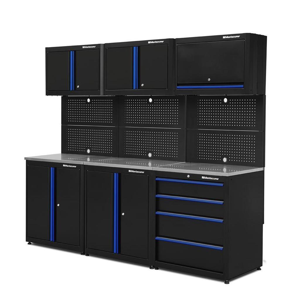 Montezuma Standard 9-Piece Garage Cabinet Combo – Set 2-BKMZSCBBC-Garage Giant
