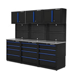 Montezuma Standard 9-Piece Garage Cabinet Combo – Set 3-BKMZSCDDD-Garage Giant 
