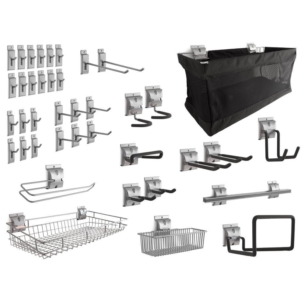 Newage Products Slatwall Backsplash Hook Kit-51722-40-Piece-Garage Giant