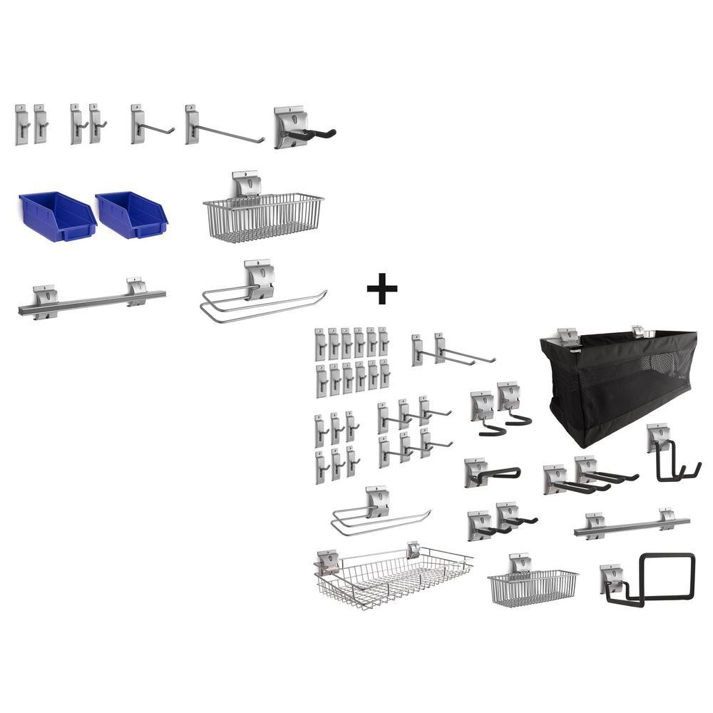Newage Products Slatwall Backsplash Hook Kit-51814-52-Piece-Garage Giant