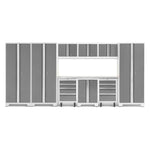 Newage Products Bold 3.0 Series 10-Piece Garage Cabinet Set-50412-Grey-Bamboo Worktop-None-Garage Giant 