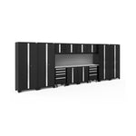 Newage Products Bold 3.0 Series 14-Piece Garage Cabinet Set With 4X Multi-Use Lockers-50416-Grey-Bamboo Worktop-None-Garage Giant 