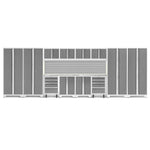 Newage Products Bold 3.0 Series 14-Piece Garage Cabinet Set With 4X Multi-Use Lockers-50416-Grey-Bamboo Worktop-None-Garage Giant 