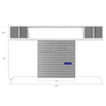 Newage Products Bold 3.0 Series 3-Piece Wall Cabinet Set With Integrated Display Shelf-50653-Grey-48"-None-Garage Giant 