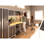 Newage Products Bold 3.0 Series 3-Piece Wall Cabinet Set With Integrated Display Shelf-50653-Grey-48"-None-Garage Giant 