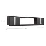 Newage Products Bold 3.0 Series 3-Piece Wall Cabinet Set With Integrated Display Shelf-50653-Grey-48"-None-Garage Giant 