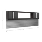 Newage Products Bold 3.0 Series 3-Piece Wall Cabinet Set With Integrated Display Shelf-50653-Grey-48"-None-Garage Giant 