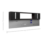 Newage Products Bold 3.0 Series 3-Piece Wall Cabinet Set With Integrated Display Shelf-50653-Grey-48"-None-Garage Giant 