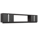 Newage Products Bold 3.0 Series 3-Piece Wall Cabinet Set With Integrated Display Shelf-50653-Grey-48"-None-Garage Giant 