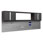 Newage Products Bold 3.0 Series 3-Piece Wall Cabinet Set With Integrated Display Shelf-50653-Grey-48"-None-Garage Giant 