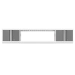 Newage Products Bold 3.0 Series 3-Piece Wall Cabinet Set With Integrated Display Shelf-50653-Grey-48"-None-Garage Giant 