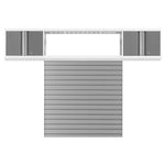 Newage Products Bold 3.0 Series 3-Piece Wall Cabinet Set With Integrated Display Shelf-50653-Grey-48"-None-Garage Giant 