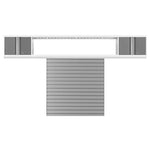 Newage Products Bold 3.0 Series 3-Piece Wall Cabinet Set With Integrated Display Shelf-50653-Grey-48"-None-Garage Giant 