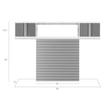 Newage Products Bold 3.0 Series 3-Piece Wall Cabinet Set With Integrated Display Shelf-50653-Grey-48"-None-Garage Giant 