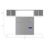 Newage Products Bold 3.0 Series 3-Piece Wall Cabinet Set With Integrated Display Shelf-50653-Grey-48"-None-Garage Giant 