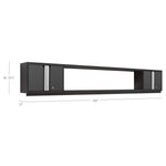 Newage Products Bold 3.0 Series 3-Piece Wall Cabinet Set With Integrated Display Shelf-50653-Grey-48"-None-Garage Giant 