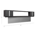 Newage Products Bold 3.0 Series 3-Piece Wall Cabinet Set With Integrated Display Shelf-50653-Grey-48"-None-Garage Giant 