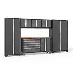 Newage Products Bold 3.0 Series 6-Piece Garage Cabinet Set With Project Center-50502-Grey-Bamboo Worktop-None-Garage Giant 