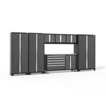 Newage Products Bold 3.0 Series 7-Piece Garage Cabinet Set With Project Center-50587-Grey-Stainless Steel Worktop-None-Garage Giant 