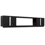 Newage Products Bold 3.0 Series 3-Piece Wall Cabinet Set With Integrated Display Shelf-63273-Black-48"-None-Garage Giant 