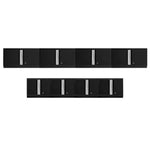 Newage Products Bold 3.0 Series 8-Piece Wall Storage System (4X 24", 4X 36")-63280-Black-Garage Giant 