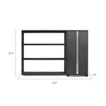 Newage Products Bold 3.0 Series Grey 2-Piece Garage Cabinet Set With Black 72" Wall Rack-53828-Garage Giant 