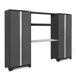 Newage Products Bold 3.0 Series Grey Multi-Use Lockers With 48" Integrated Display Shelf-50675-Stainless Steel Worktop-Garage Giant 
