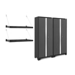 Newage Products Bold 3.0 Series Grey Multi-Use Lockers With Wall Shelves (X2)-50672-Garage Giant 