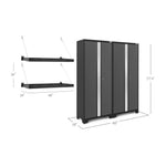 Newage Products Bold 3.0 Series Grey Multi-Use Lockers With Wall Shelves (X2)-50672-Garage Giant 