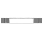 Newage Products Bold 3.0 Series 3-Piece Wall Cabinet Set With Integrated Display Shelf-54858-Platinum-72"-None-Garage Giant 