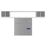Newage Products Bold 3.0 Series 3-Piece Wall Cabinet Set With Integrated Display Shelf-54862-Platinum-72"-48" x 48" Steel Slatwall + 12-Piece Hook Kit-Garage Giant 