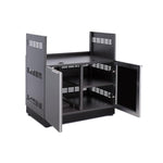 Newage Products Outdoor Kitchen Aluminum Slate Grey Glass 33" Gas Grill Cabinet-70208-Garage Giant 