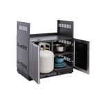 Newage Products Outdoor Kitchen Aluminum Slate Grey Glass 33" Gas Grill Cabinet-70208-Garage Giant 