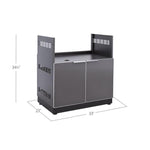 Newage Products Outdoor Kitchen Aluminum Slate Grey Glass 33" Gas Grill Cabinet-70208-Garage Giant 
