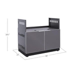 Newage Products Outdoor Kitchen Aluminum Slate Grey Glass 40" Gas Grill Cabinet-70207-Garage Giant 
