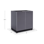 Newage Products Outdoor Kitchen Cabinets Aluminum Slate Grey Glass 32" 2-Door Cabinet-70201-Garage Giant 