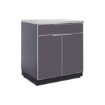 Newage Products Outdoor Kitchen Cabinets Aluminum Slate Grey Glass 32" Bar Cabinet-70204-Garage Giant 