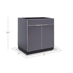 Newage Products Outdoor Kitchen Cabinets Aluminum Slate Grey Glass 32" Bar Cabinet-70204-Garage Giant 