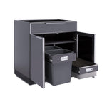 Newage Products Outdoor Kitchen Cabinets Aluminum Slate Grey Glass 32" Bar Cabinet-70204-Garage Giant 