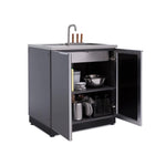 Newage Products Outdoor Kitchen Cabinets Aluminum Slate Grey Glass 32" Sink Cabinet-70202-Garage Giant 