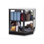 Newage Products Outdoor Kitchen Cabinets Aluminum Slate Grey Glass 90° Corner Shelf-65206-Garage Giant 