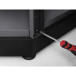 Newage Products Outdoor Kitchen Cabinets Aluminum Slate Grey Glass 90° Corner Shelf-65206-Garage Giant 
